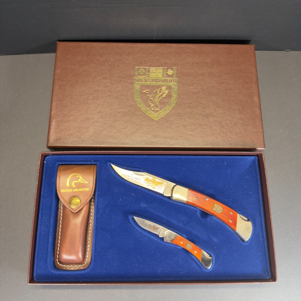 Vintage Buck Limited Ducks Unlimited 110 505 Knife Set Never Used In Box